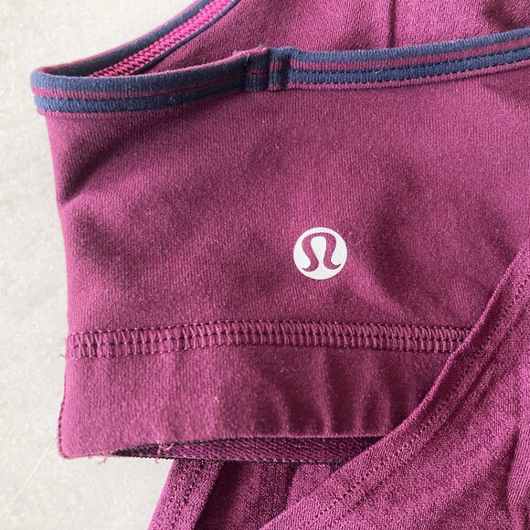 Like new! Lululemon No Limits Tank, yoga tank w/ inner built in sports bra plum - Picture 4 of 9